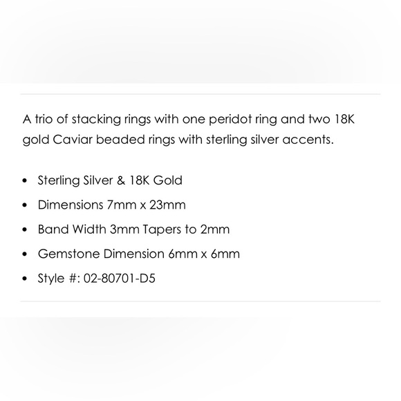 NWT, LAGOS Peridot stacking rings Rittehouse - Picture 10 of 10